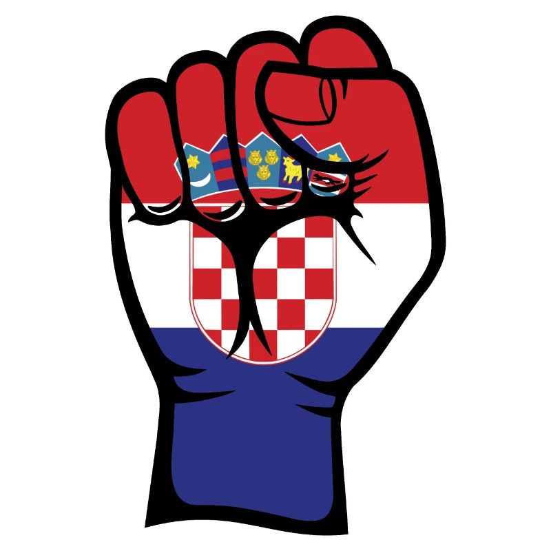 Drapeau de la Croatie Symbole de la main du poing