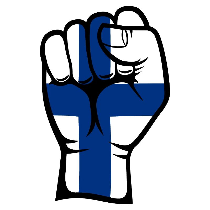 Drapeau de la Finlande Symbole de la main du poing