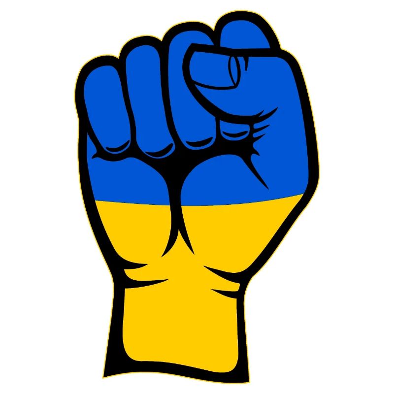 Drapeau de l’Ukraine Symbole de la main du poing
