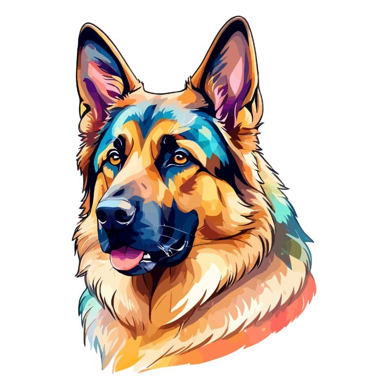 German Shepherd Watercolor