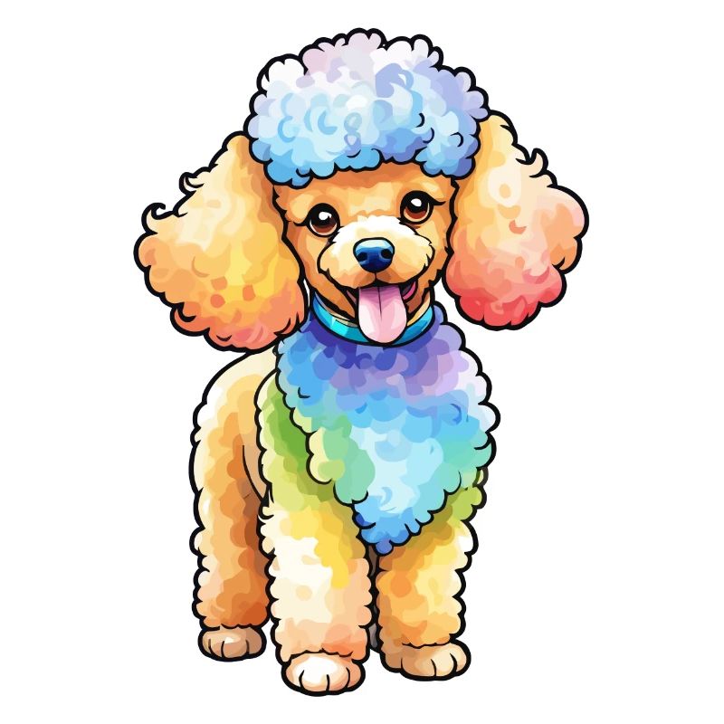 Aquarelles de caniche