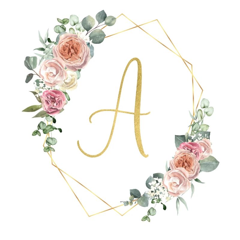 Personalisierbar Monogramm A Floral