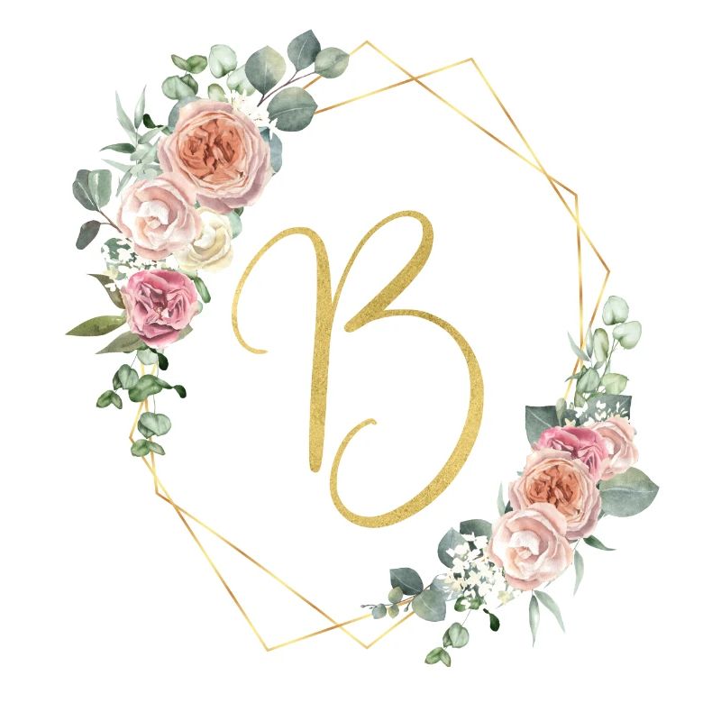 Personalisierbar Monogramm B Floral