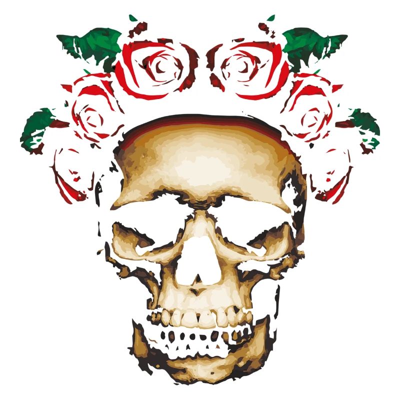 Crâne et roses