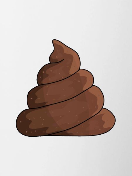 Brown feces pile
