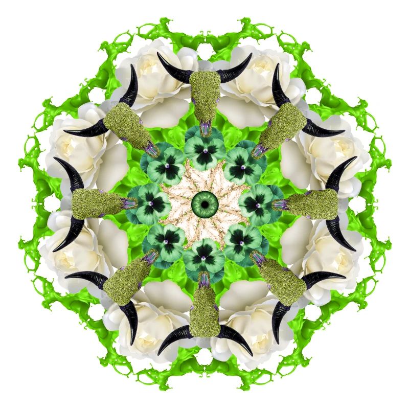 mandala de vaches vertes