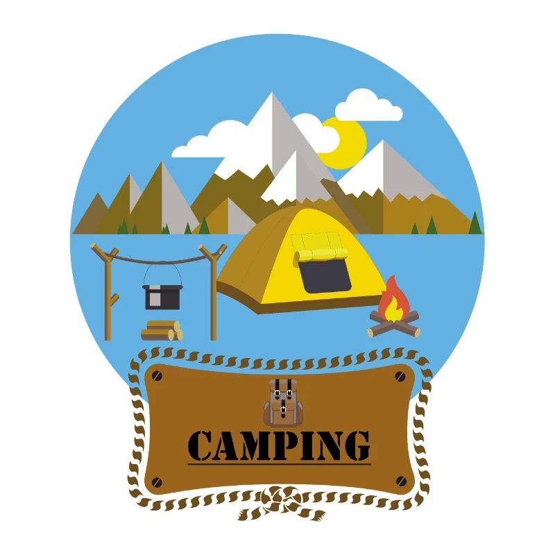 Plan de design outdoor Camping Camp de camp de camp montagnes