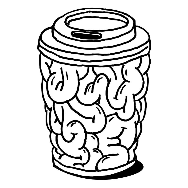 Coffee brain mug to go gift