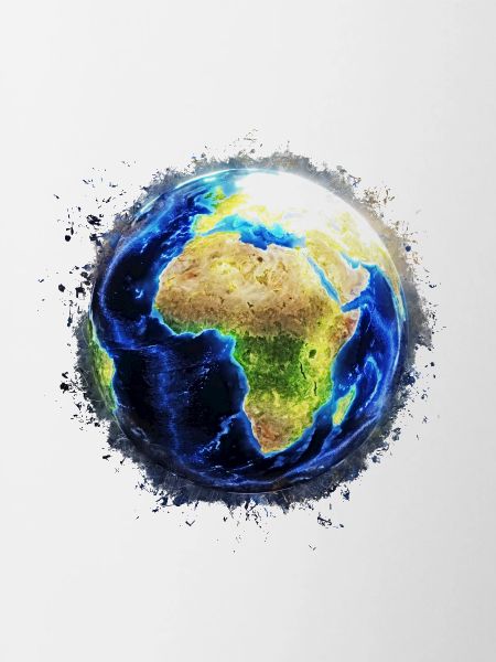 World Globe brightly glowing