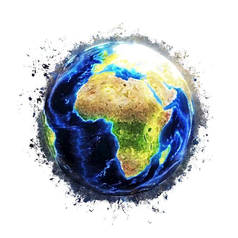 World Globe brightly glowing