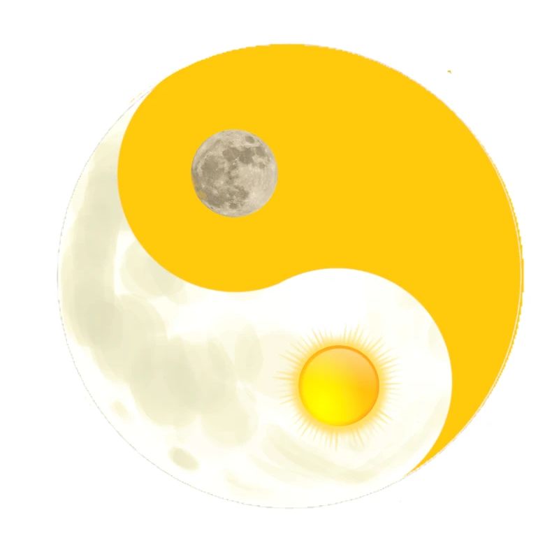 Symbole Ying Yang comme le soleil et la lune