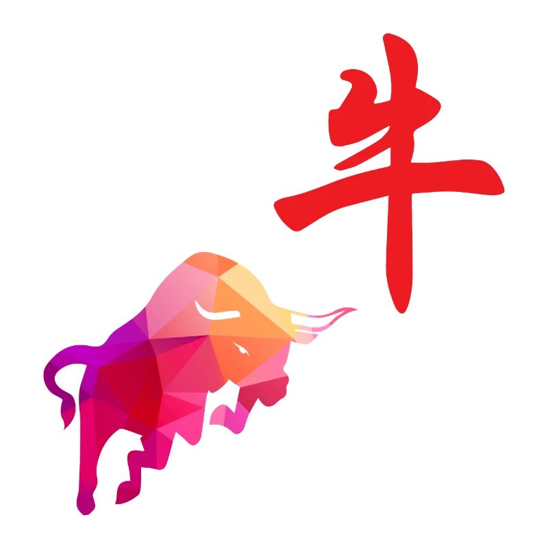 Signes du zodiaque chinois Bison Low Poly Art