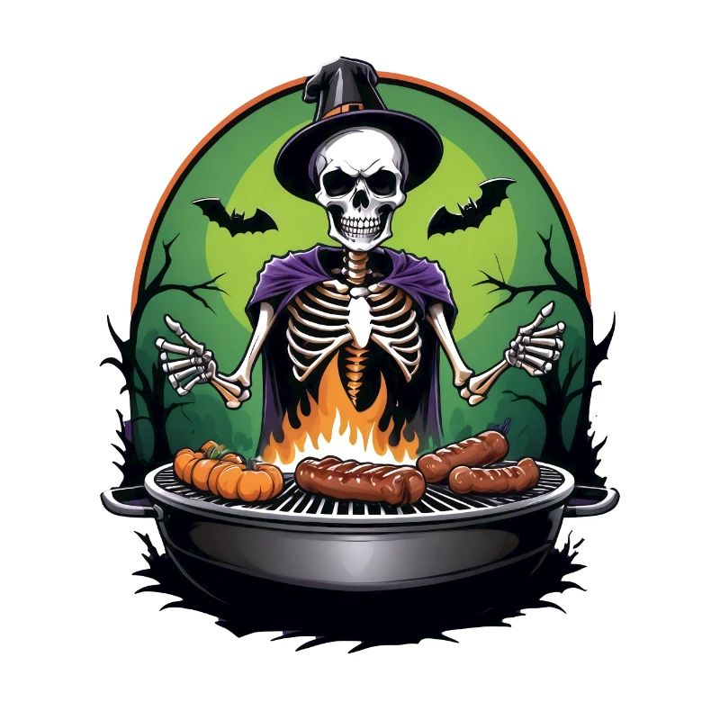 Halloween Grilling Grill Master Gift Skeleton