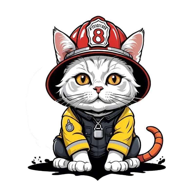 Chat Pompiers Chat Amour Chat Amoureux des Chats