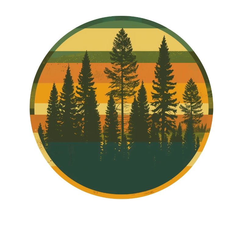 Sunset Forest Nature Outdoors Retro 80s Vibe 2
