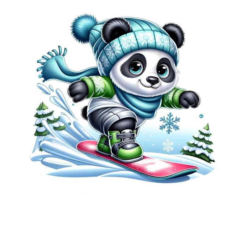 Mignon Snowboarder Panda