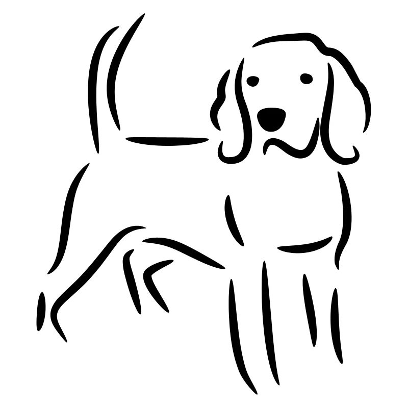Beagle Hund - einfache Zeichnung in schwarz