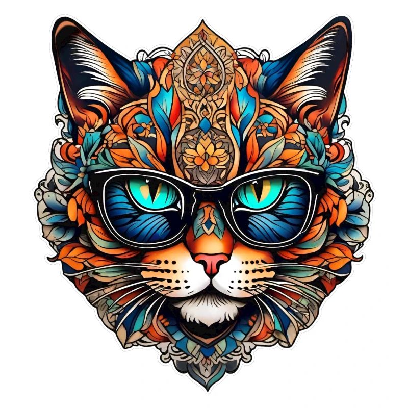Coole Steampunk Katze mit Brille