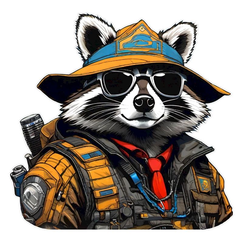 Cooler Cyberspace Waschbär