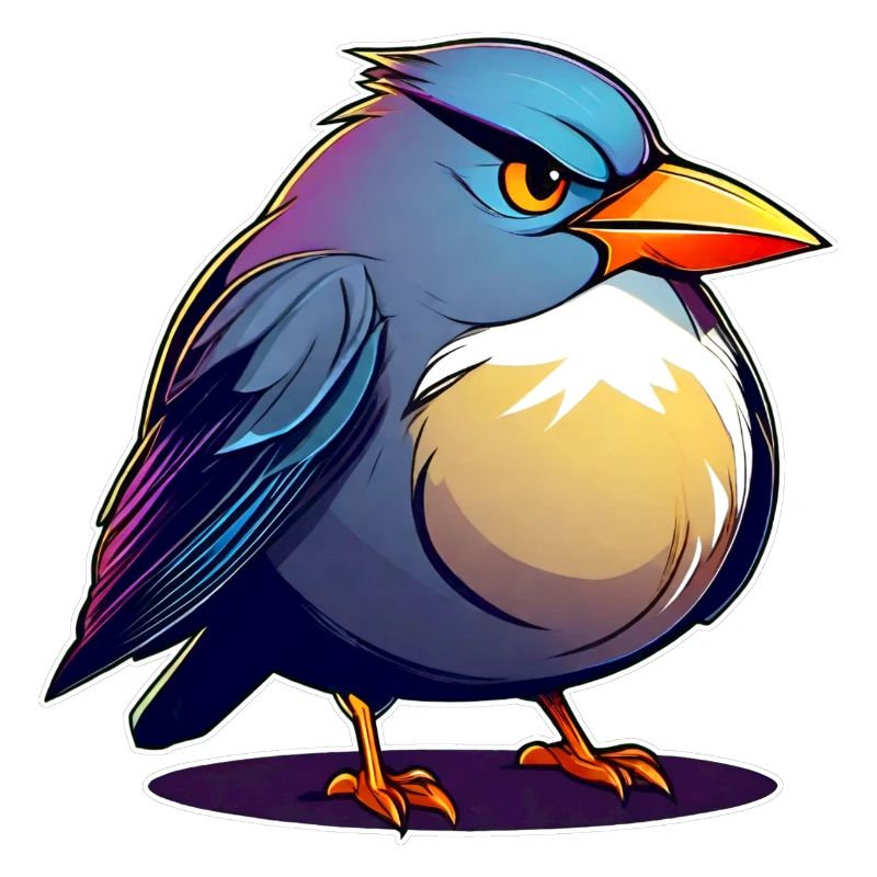 Kleiner grimmiger dicker Vogel