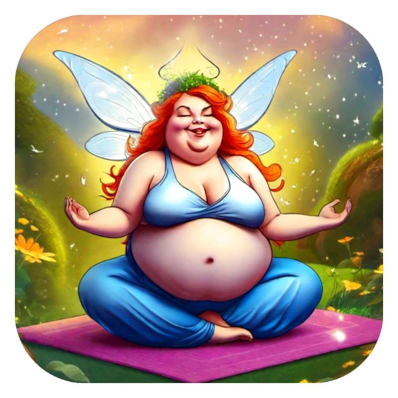 Grosse fée de yoga mignonne en position de bouddha