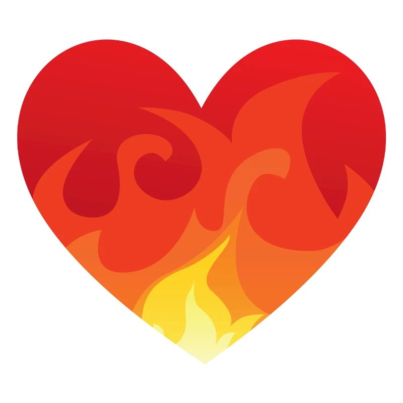Coeur avec le feu de