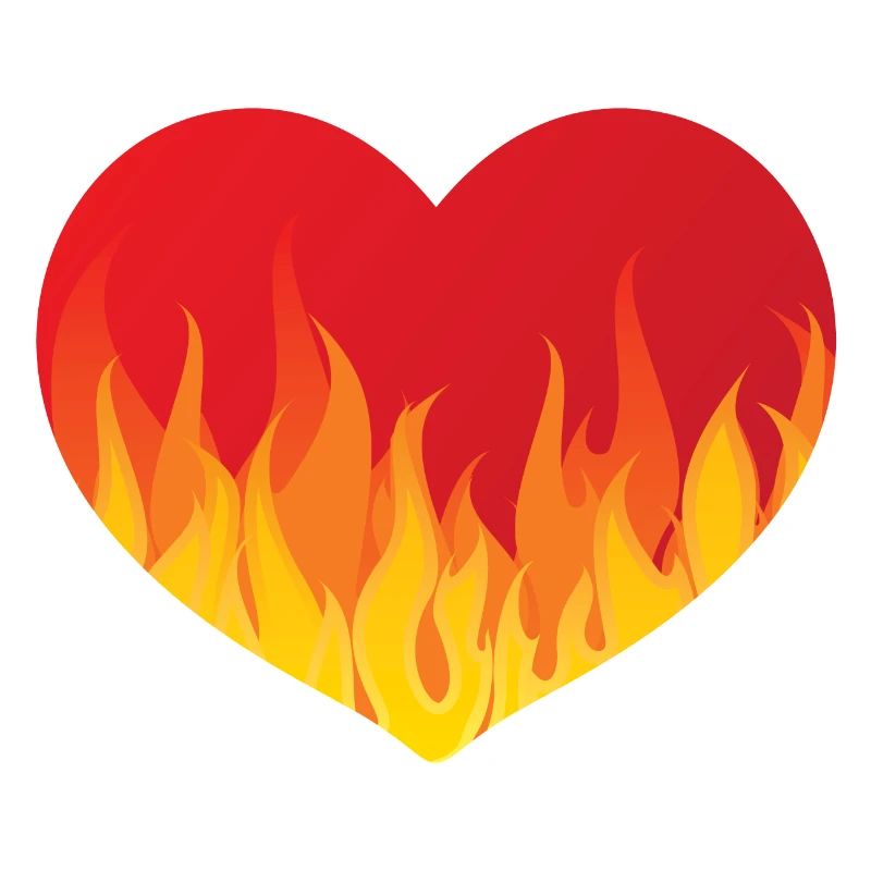 Coeur avec le feu de
