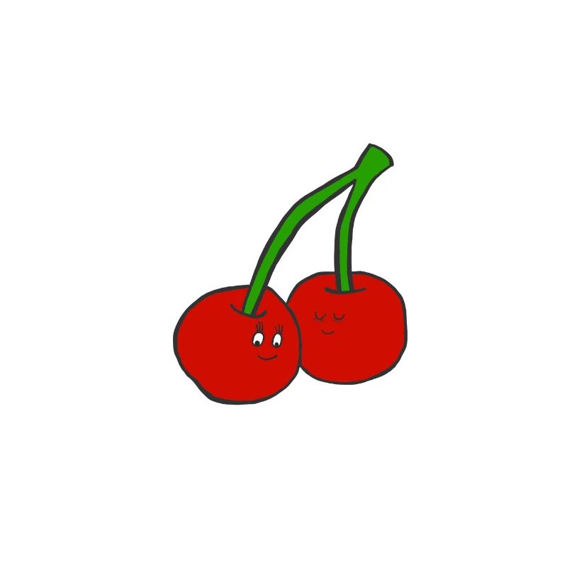 Cherries drawing for kids - gift idea
