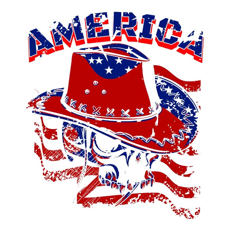 Ein Schöner Cowboy Schädel mit US Flaggen Design