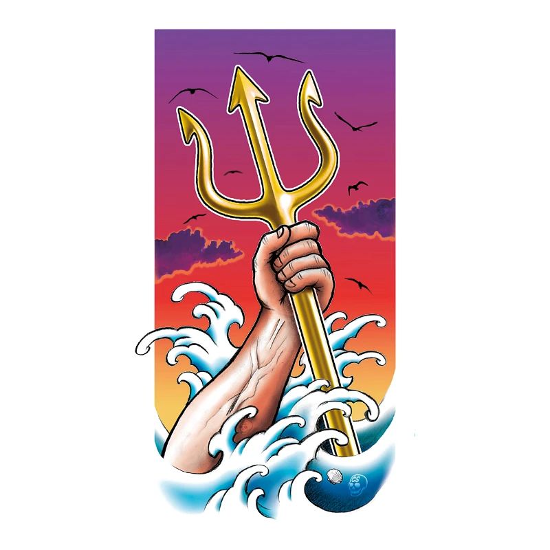 Poséidon Dieu de la mer sous l’eau avec Trident à la main