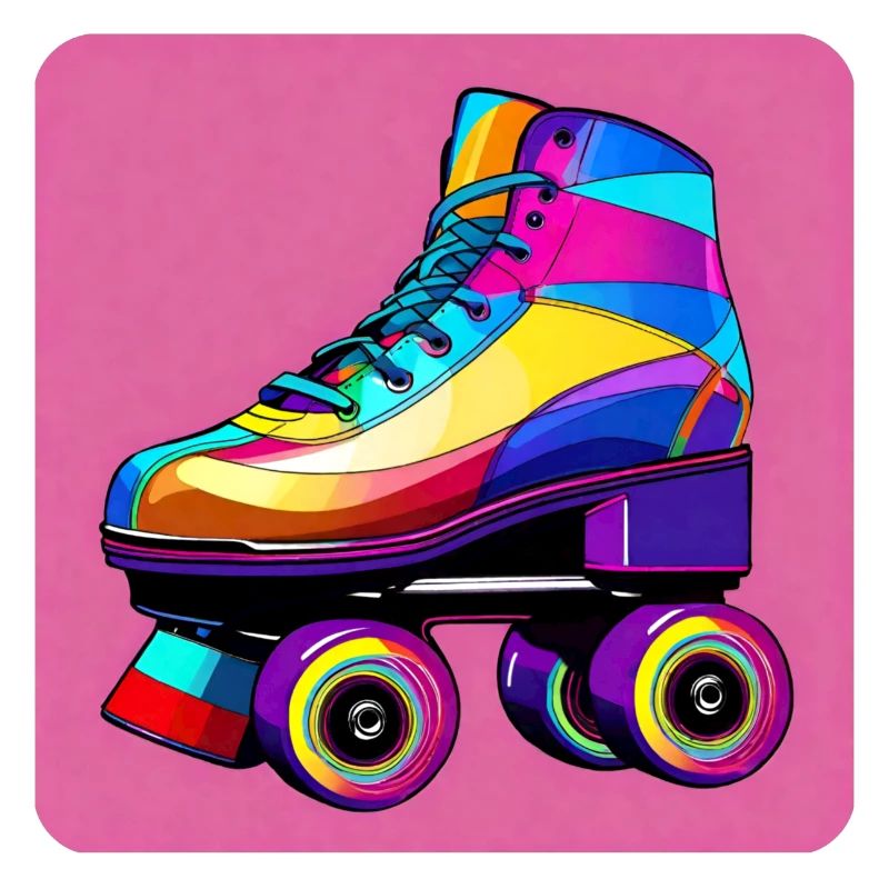 Bunter Disco Rollschuh Retro Style