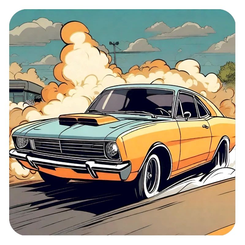 Oldtimer Drift Auto Turbo Rallye mit Rauch