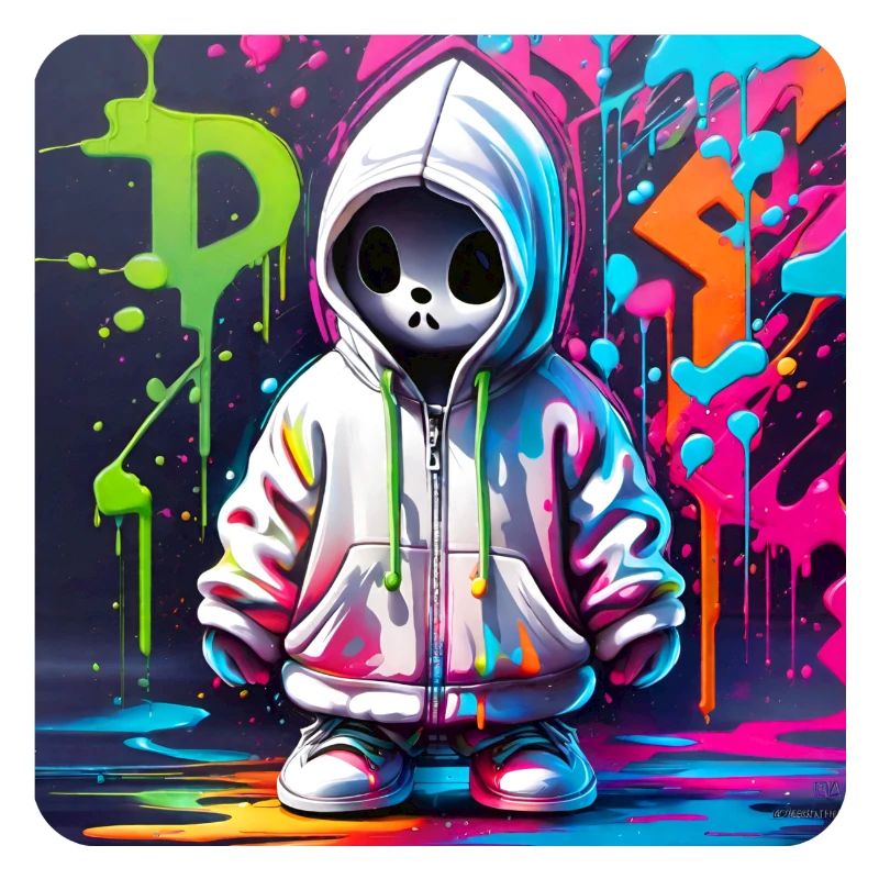 Fantôme effrayant dans le style Graffiti du sweat à capuche XL