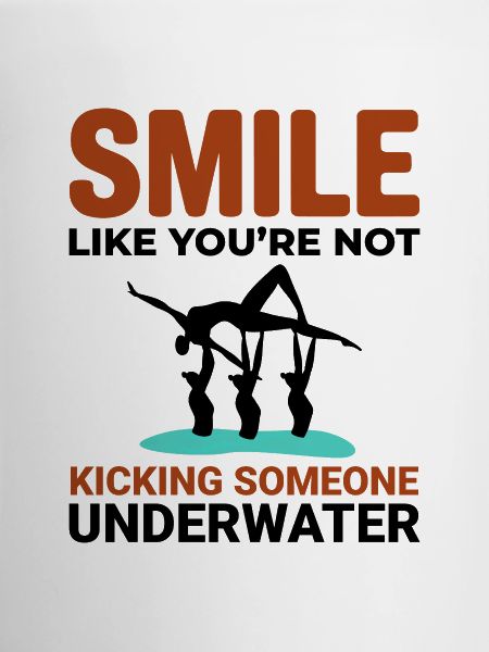 Synchronized Swimming Kicking Underwater Smile