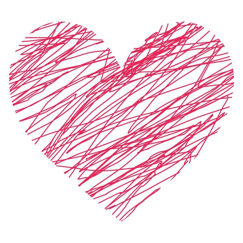 Doodle Heart Rouge