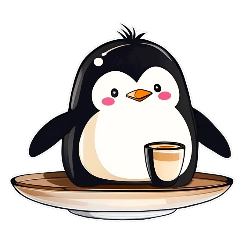 Cute Penguin with Coffee III