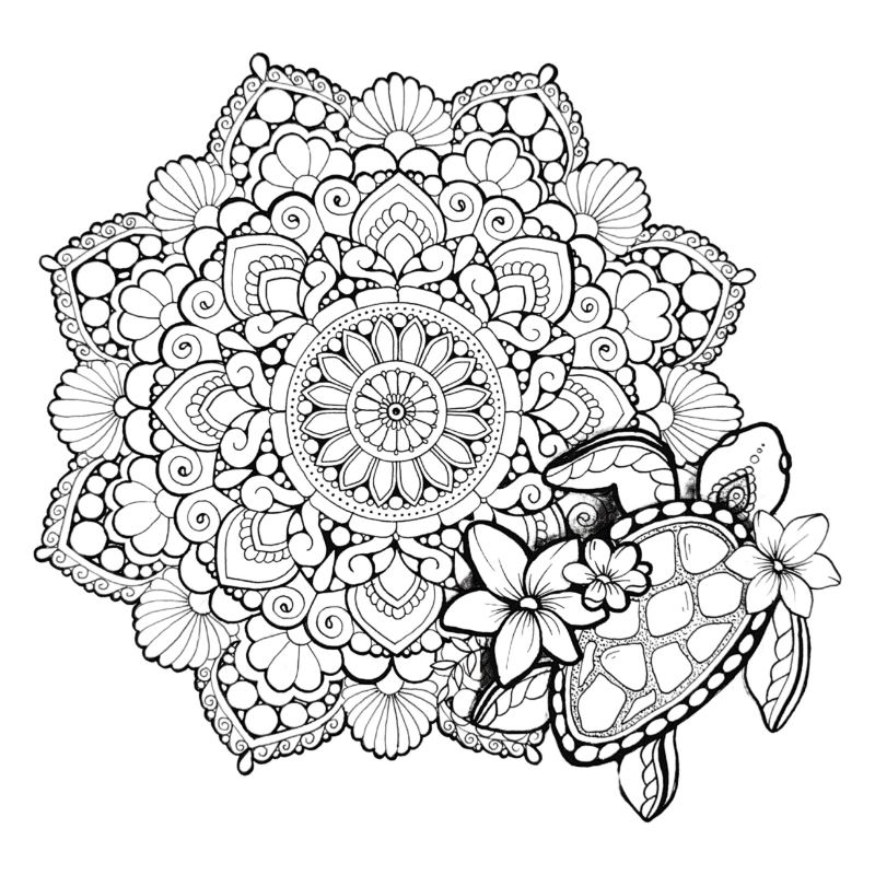 Sea turtle mandala