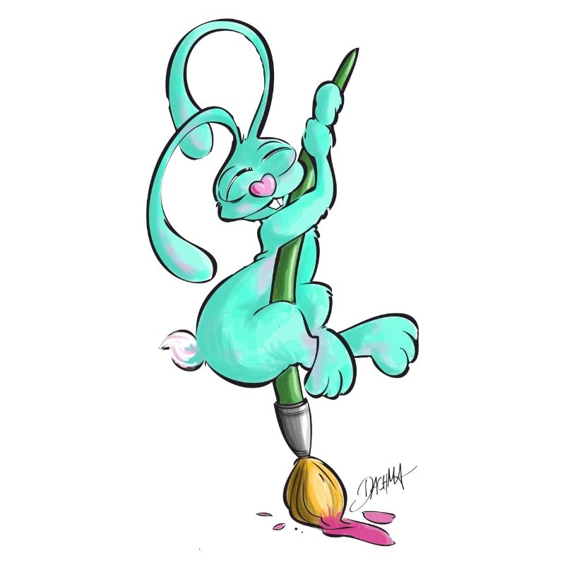 Zeichnerbunny mit Pinsel