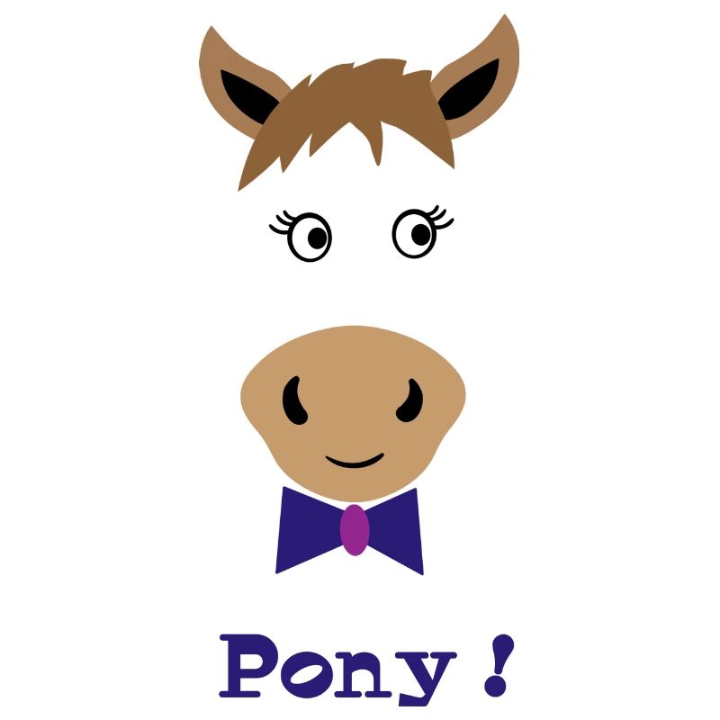 Pony mit blauer Fliege