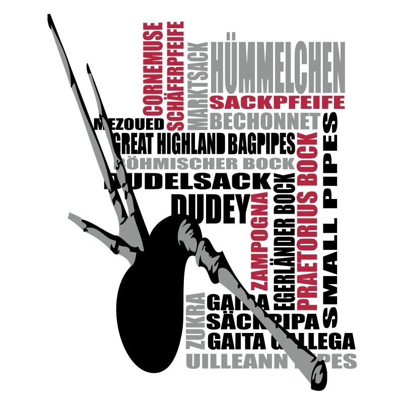 Sackpfeifer Textwolke mit Dudey