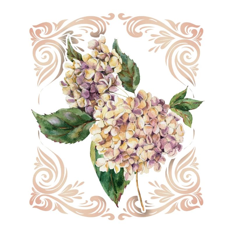Hydrangea, vintage hydrangea, watercolor