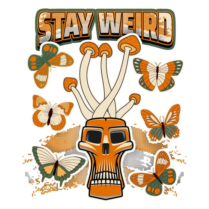 Magic Mushrooms, Psychedelic, Skull, Mushrooms