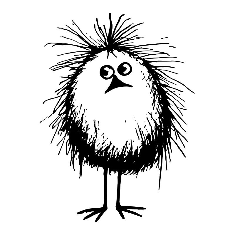 Cute feather monster bird