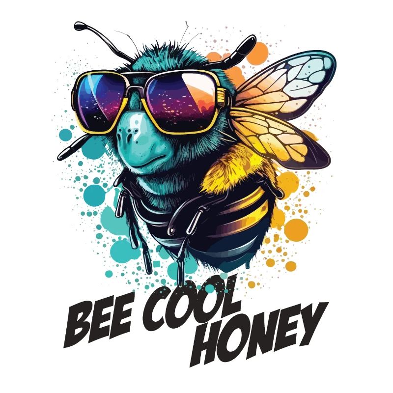 Graffiti Hummel mit Sonnenbrille Bee Cool Honey