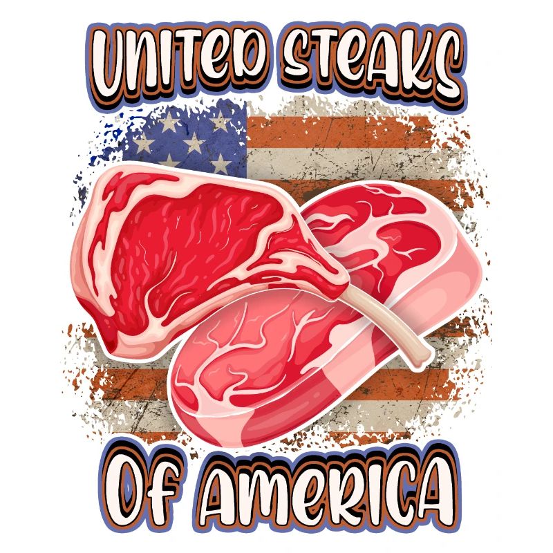 Amerikanisches Steak, Fleisch, lustiger Spruch Pun