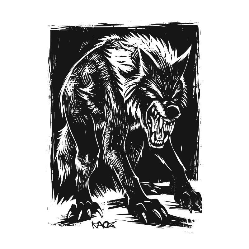 Evil Horror Werewolf or Wolf