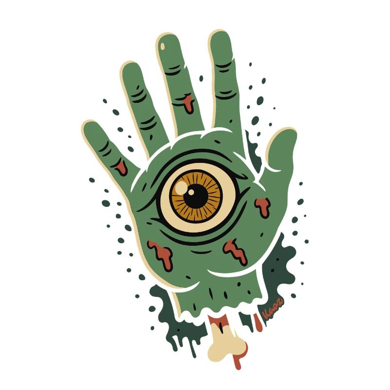 Main de zombie avec un œil
