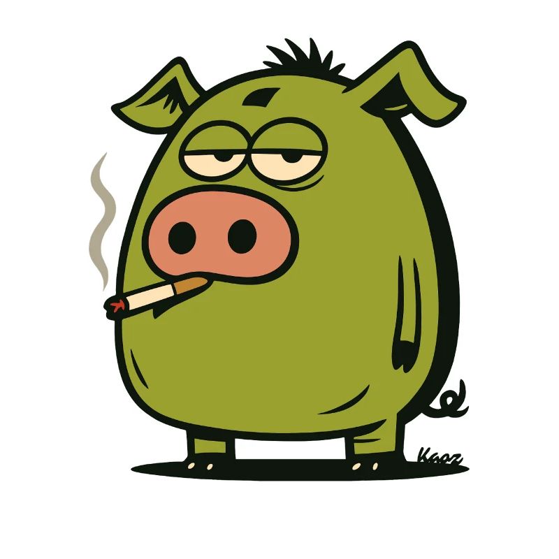 Green Comic Pig