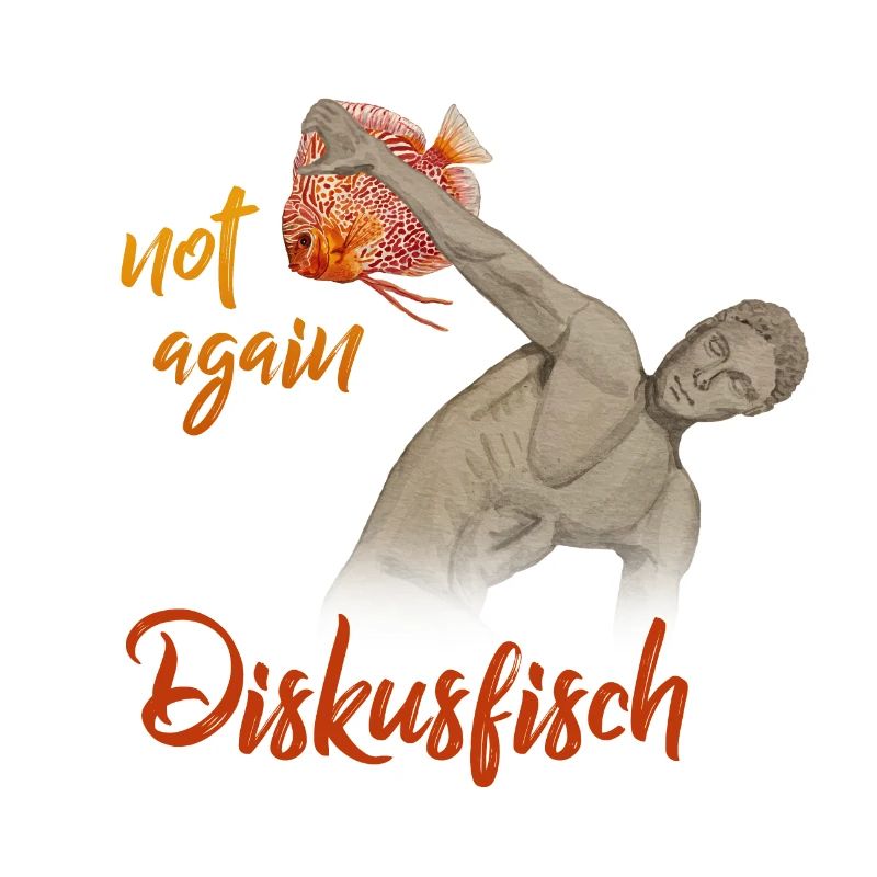 Diskusfisch Statue aquarell Wettkampf Diskuswerfen