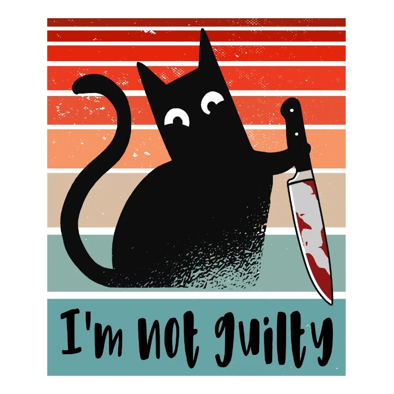Ich bin unschuldig, Katze mit blutigem Messer